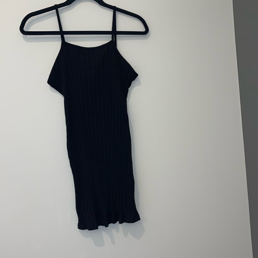 SHEIN Black Mini Ribbed Dress Medium